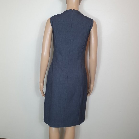 Calvin Klein Dress Sze XL Ruffle Grey Pencil Corporate Career Work Wear Cocktail - Picture 4 of 8